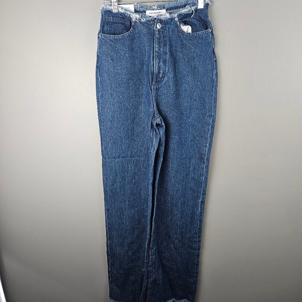 Weworewhat Frayed WB Straight Denim Jeans Size‎ 26